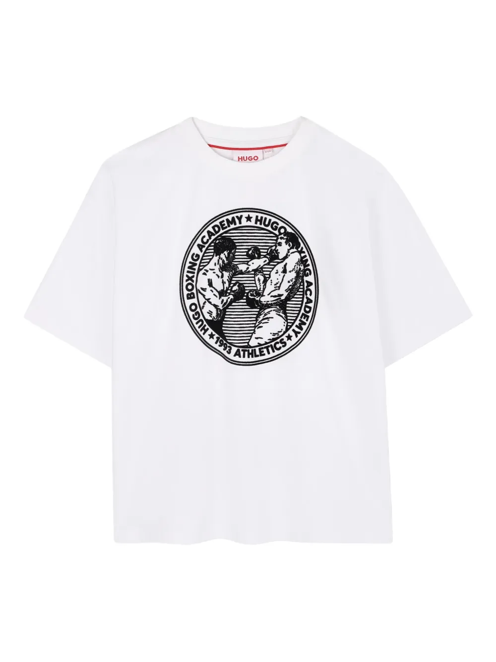 HUGO KIDS T-shirt met Boxing Academy-print Wit