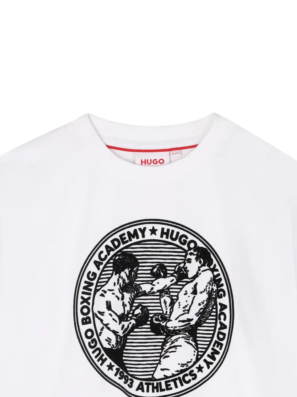 HUGO KIDS T-shirt met Boxing Academy-print Wit