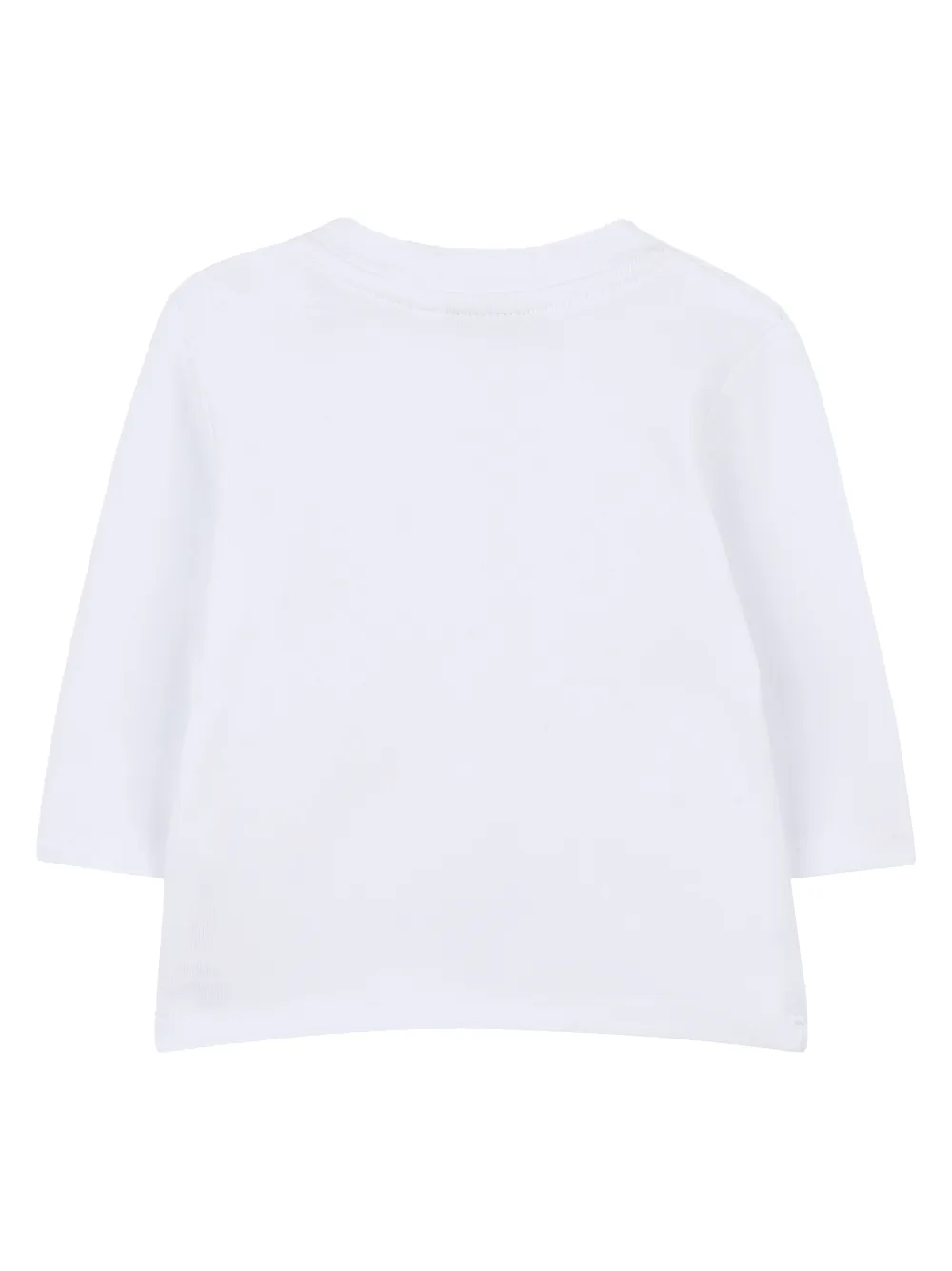 BOSS Kidswear T-shirt met drukknoopsluiting en lange mouwen Wit