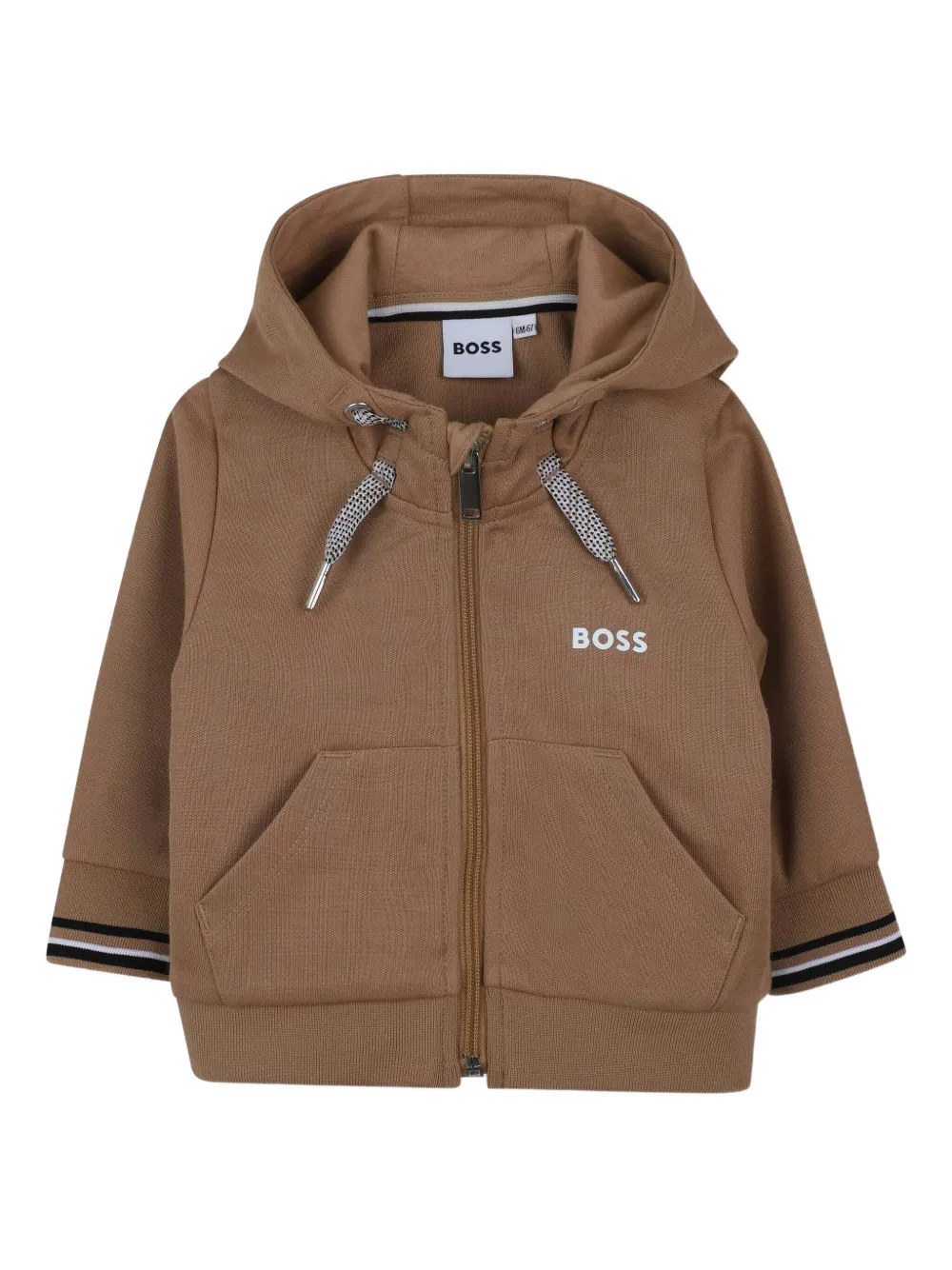 BOSS Kidswear Trainingspak met capuchon en rits Bruin