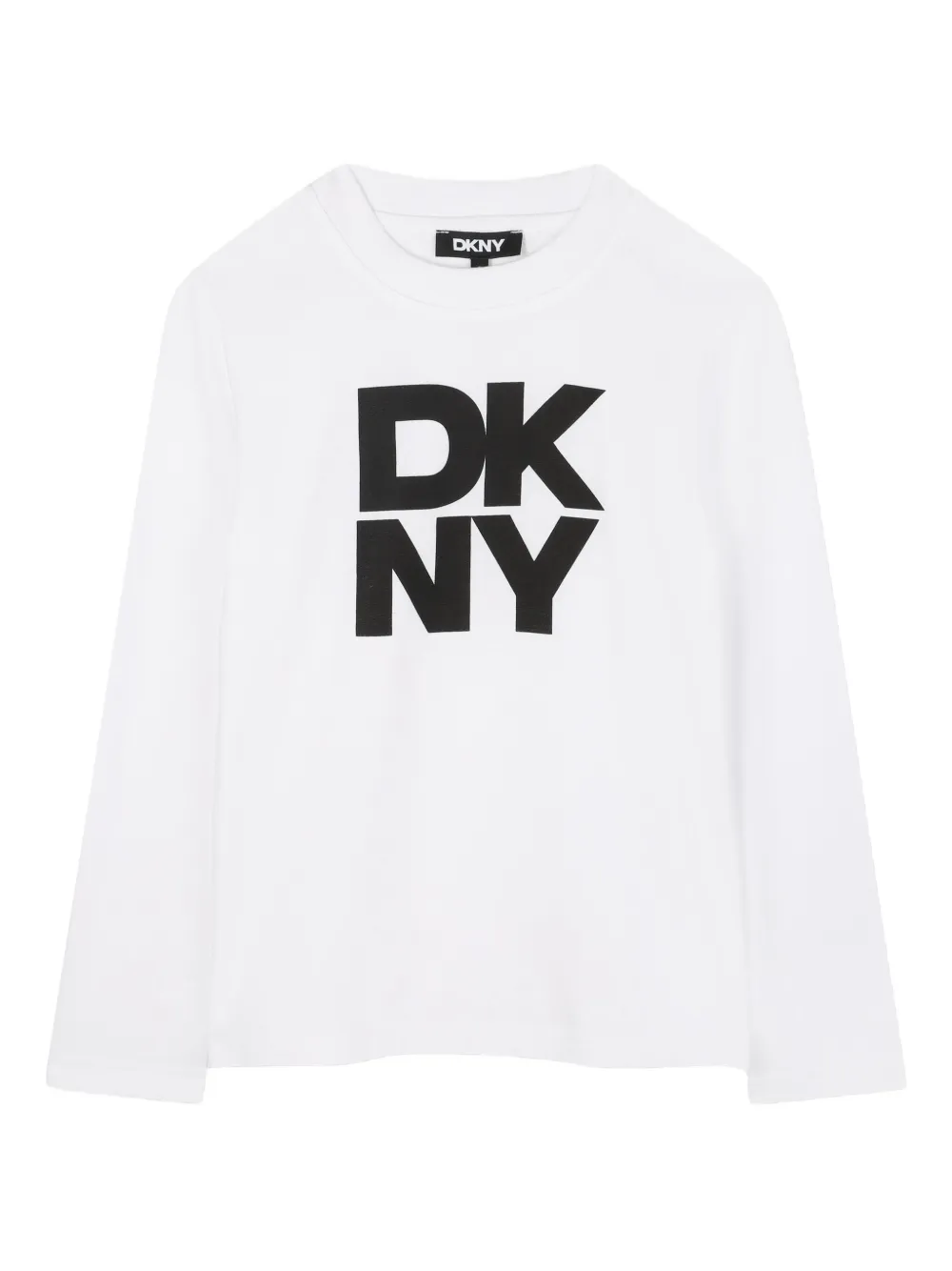 Dkny Kids T-shirt met logoprint en lange mouwen Wit