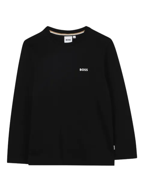 BOSS Kidswear logo-embroidered long-sleeve T-shirt