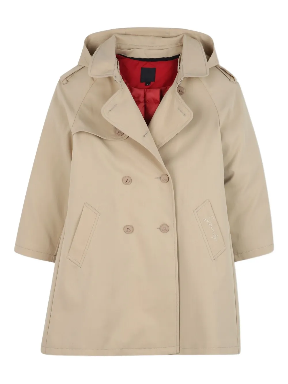 Givenchy Kids Trenchcoat met capuchon Beige