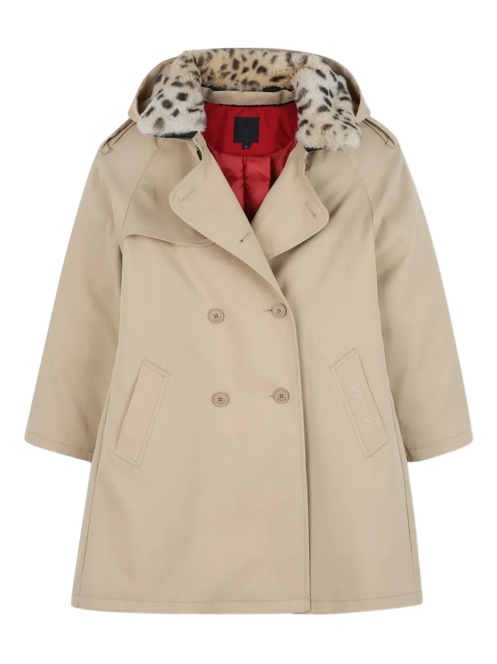 Givenchy Kids Trenchcoat met capuchon Beige