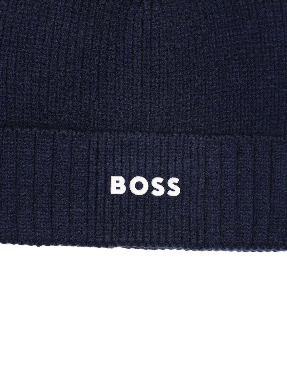 BOSS Kidswear Ribgebreide muts Blauw