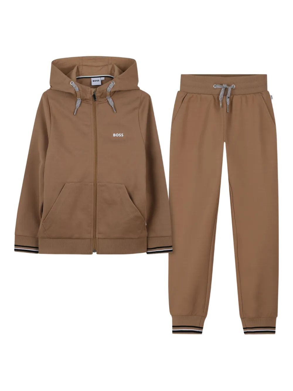 BOSS Kidswear Trainingspak met capuchon Bruin