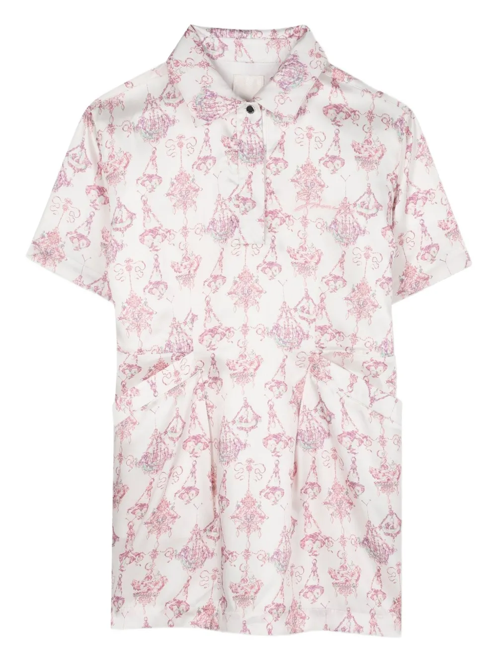 Givenchy Kids Blousejurk met bloe print en korte mouwen Wit