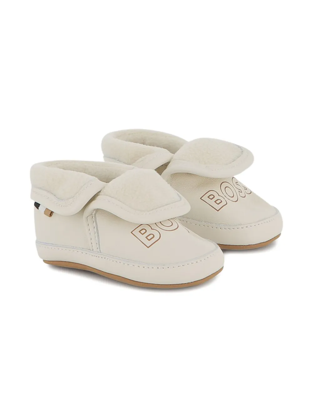 BOSS Kidswear Leren laarzen met lammy voering Wit