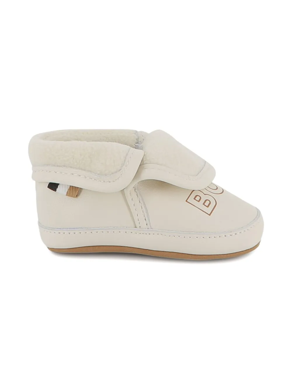 BOSS Kidswear Leren laarzen met lammy voering Wit