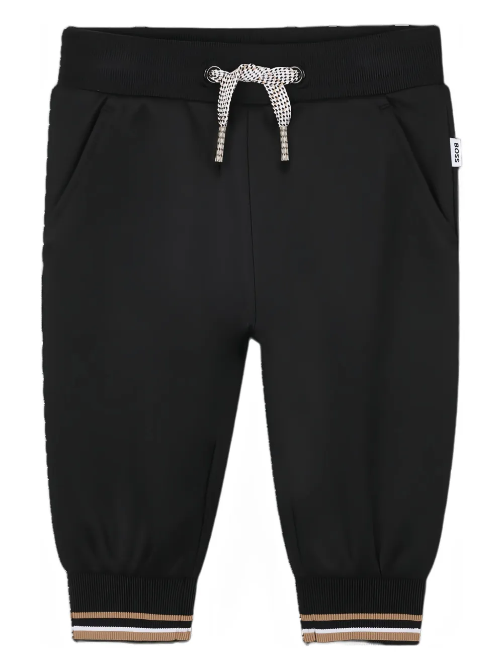 BOSS Kidswear ribbed-cuff drawstring trousers | Black | Image 1