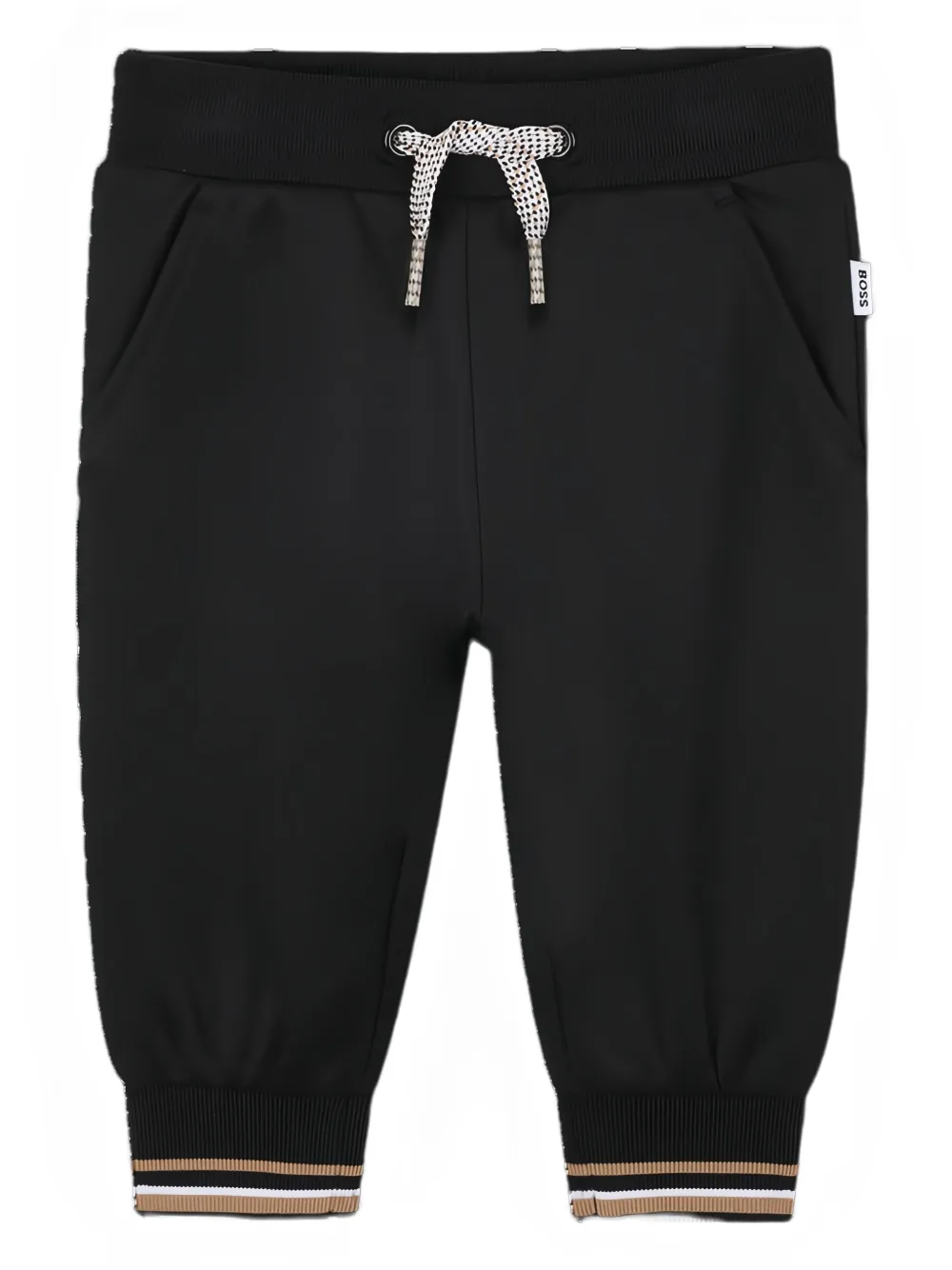 Bosswear Ribbed-cuff Drawstring Trousers In Black