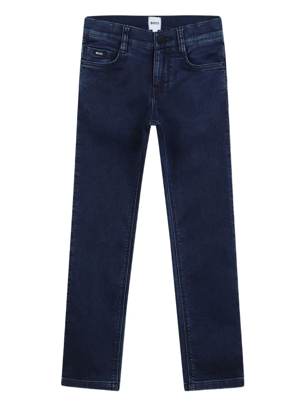BOSS Kidswear Jeans met logopatch Blauw