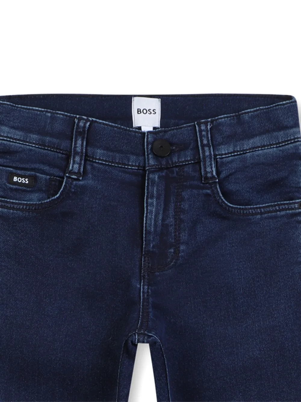 BOSS Kidswear Jeans met logopatch Blauw