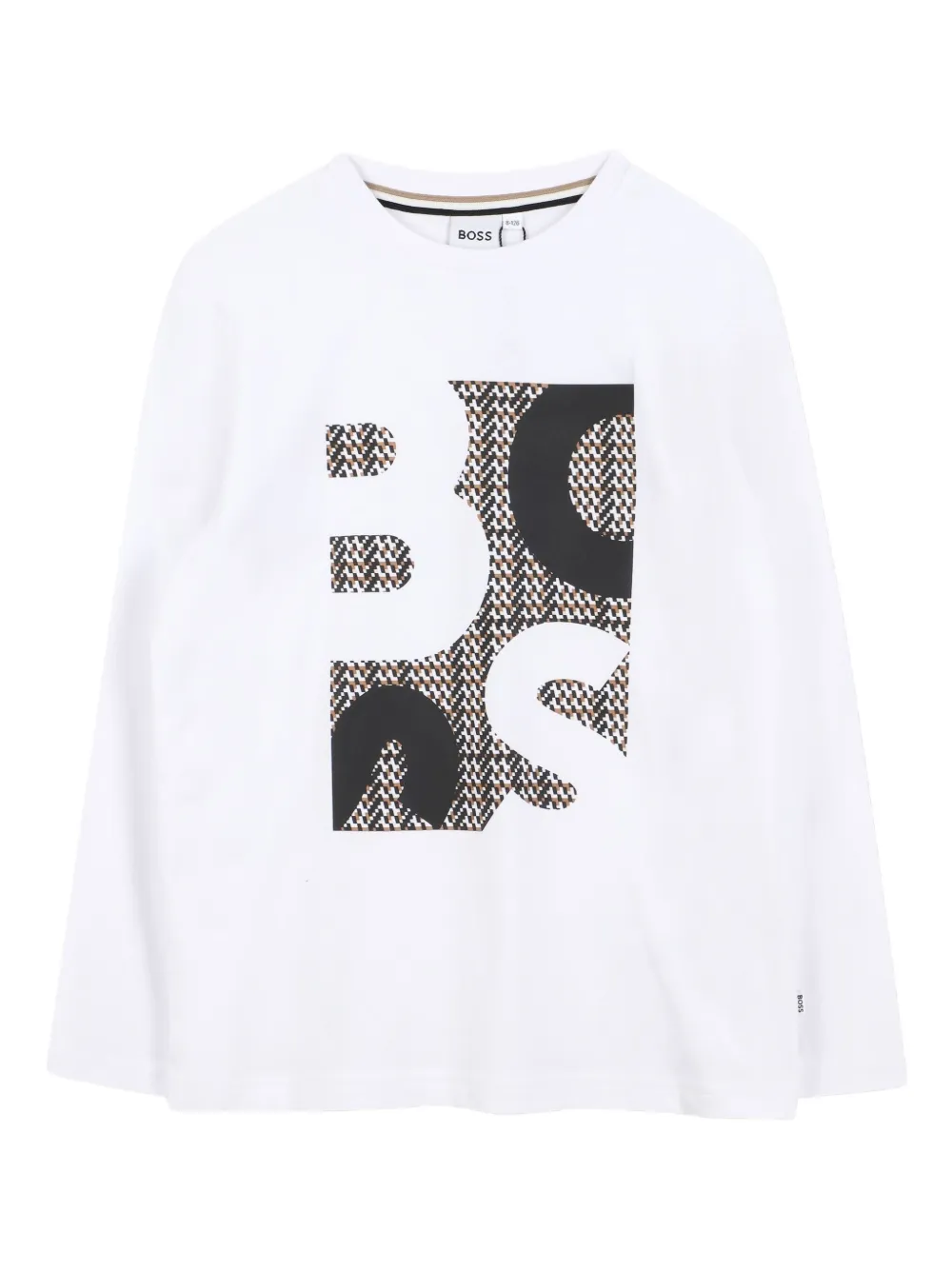 BOSS Kidswear T-shirt met lange mouwen Wit