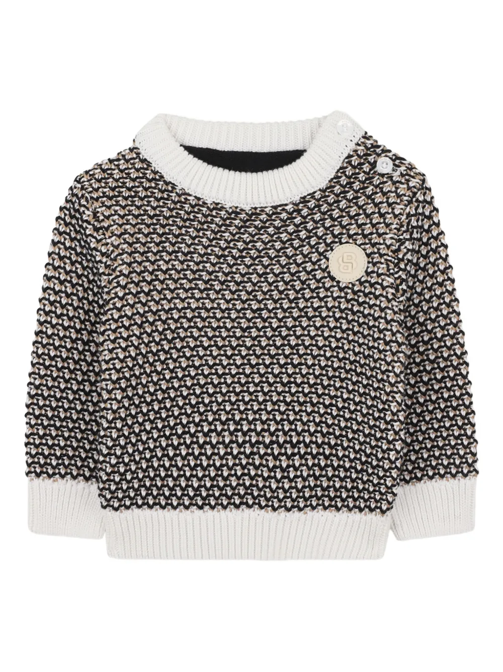 BOSS Kidswear Gebreide trui met textuur Zwart