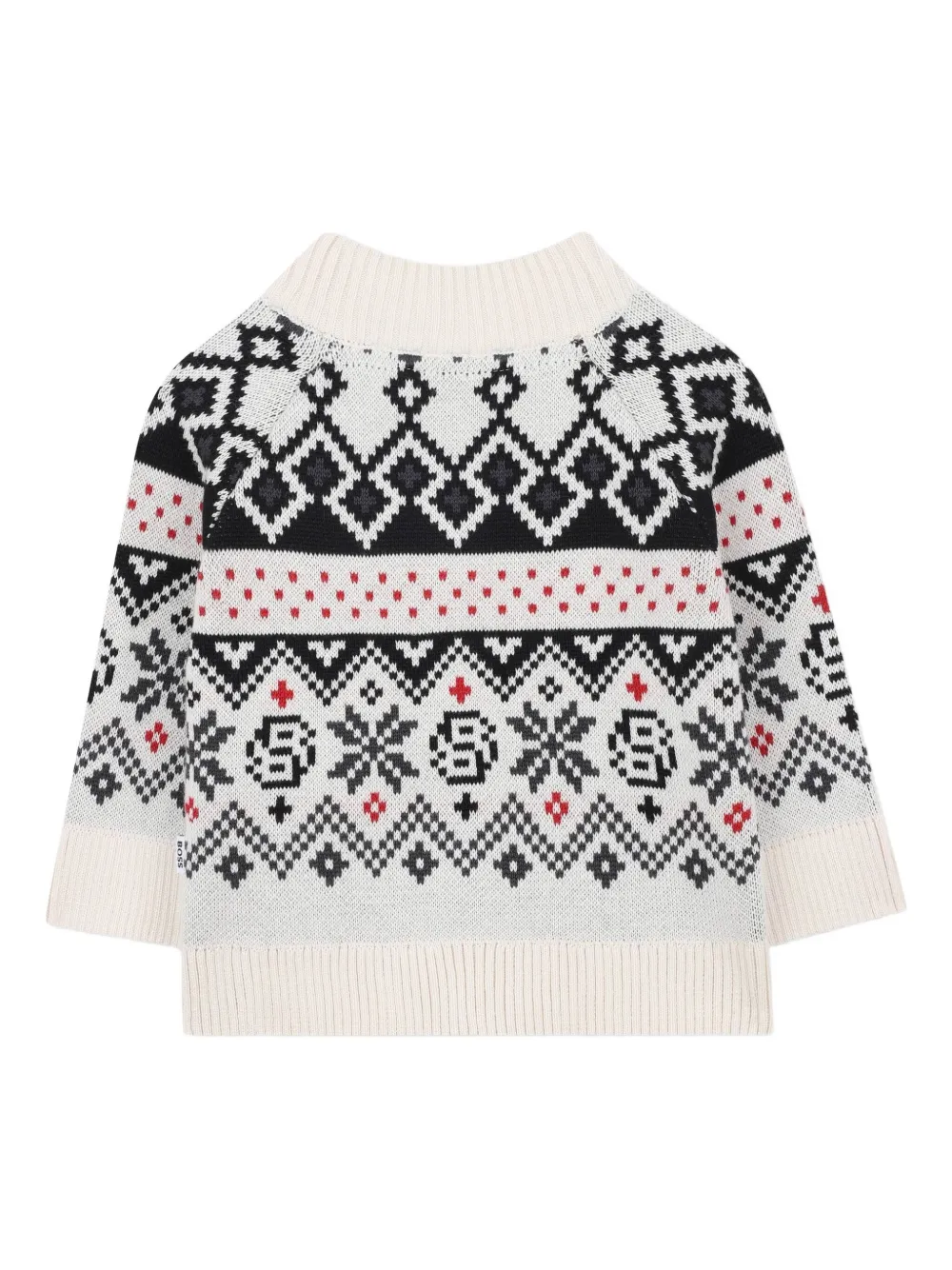 BOSS Kidswear Fair-isle vest met rits Wit