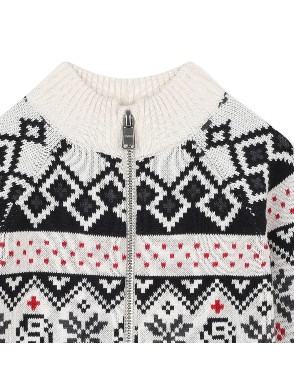 BOSS Kidswear Fair-isle vest met rits Wit