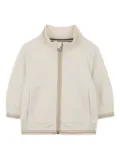 BOSS Kidswear stand up-collar zip-up sweatshirt - Neutrals