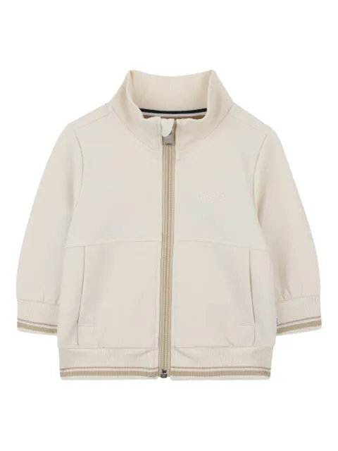 BOSS Kidswear stand up-collar zip-up sweatshirt
