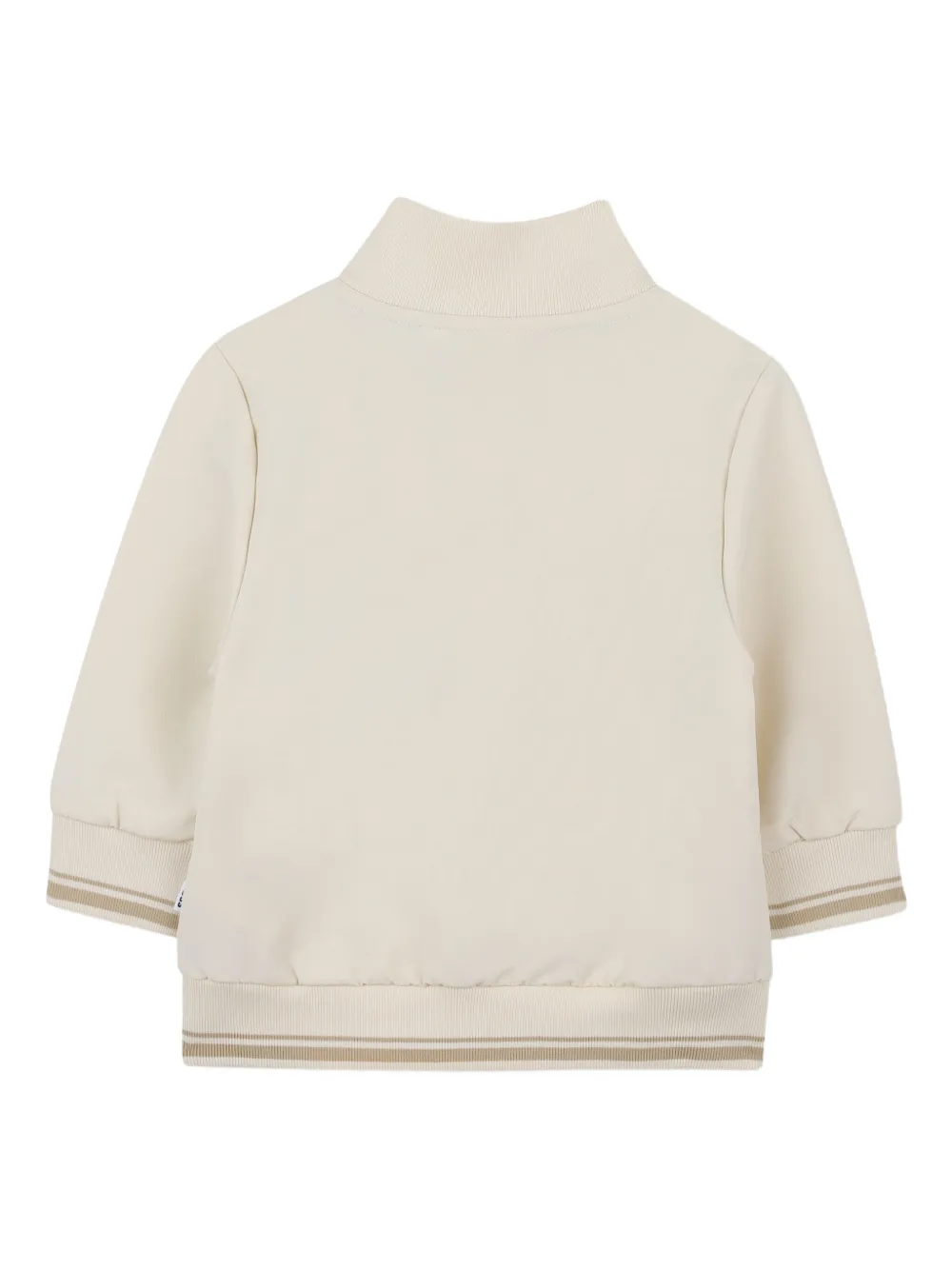 BOSS Kidswear Sweater met opstaande kraag en rits Beige