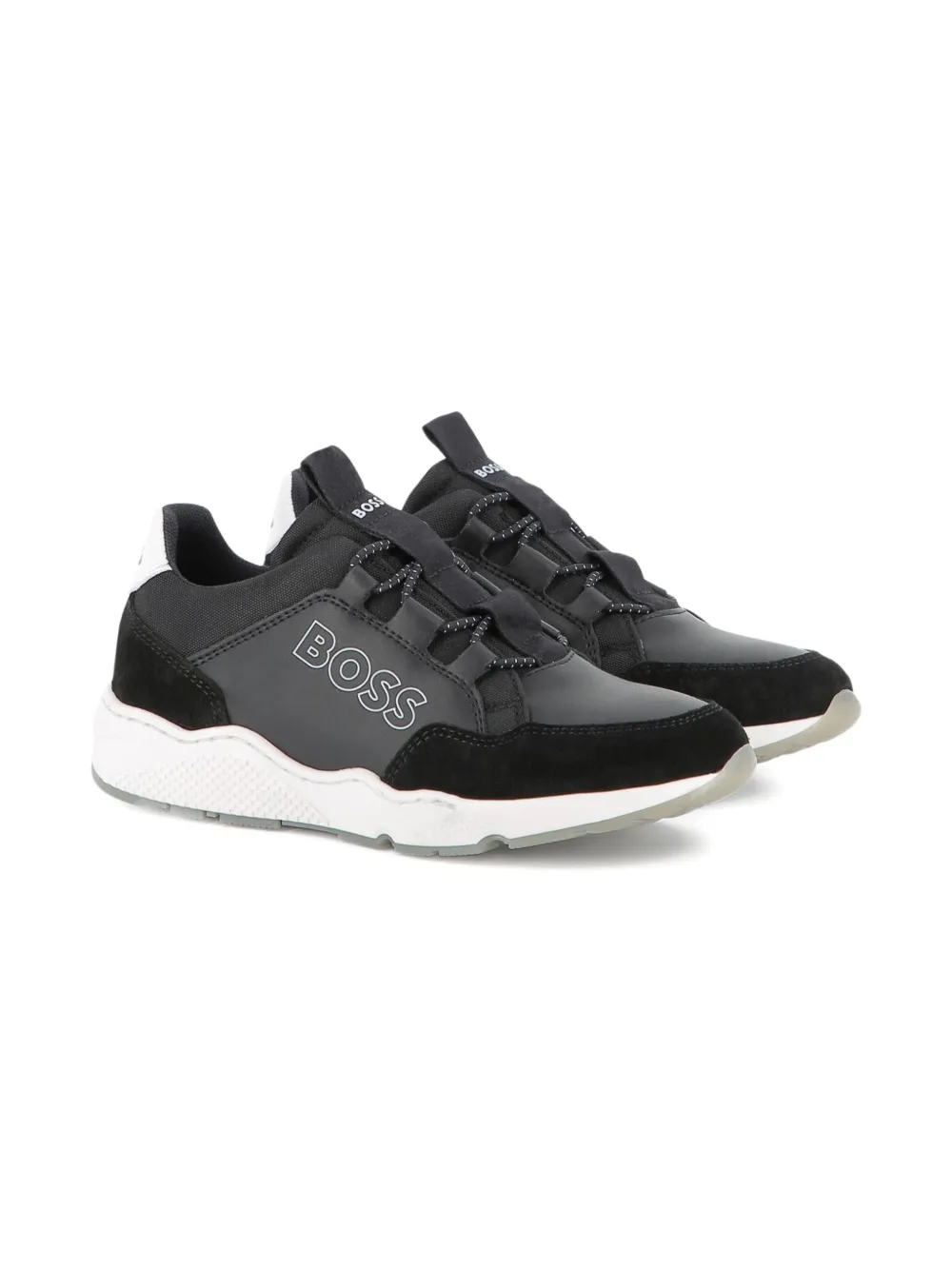 BOSS Kidswear logo-embellished panelled sneakers Black