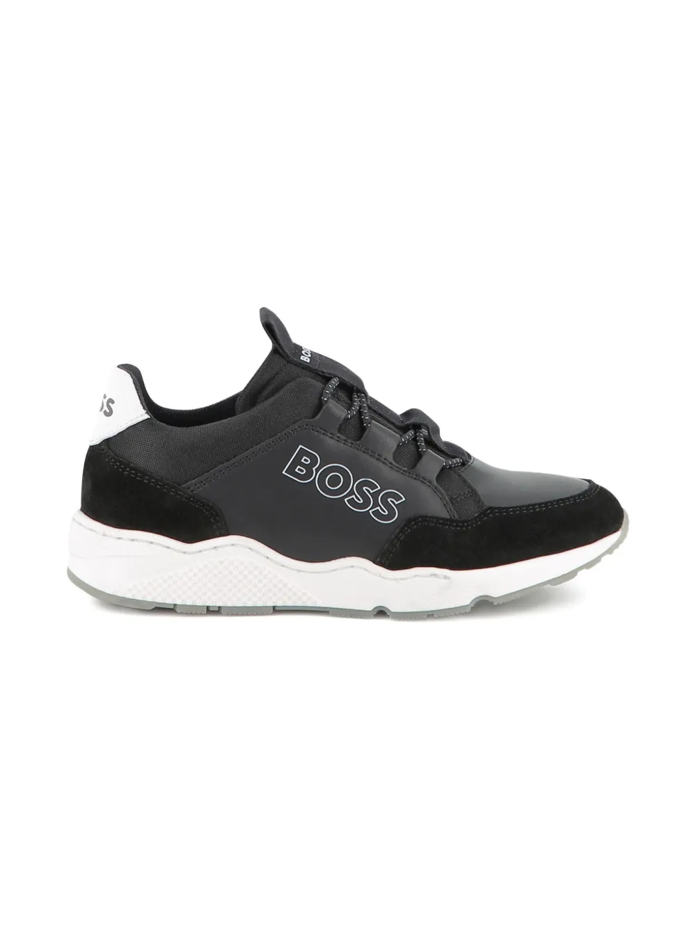 BOSS Kidswear Sneakers met logo en vlakken - Zwart