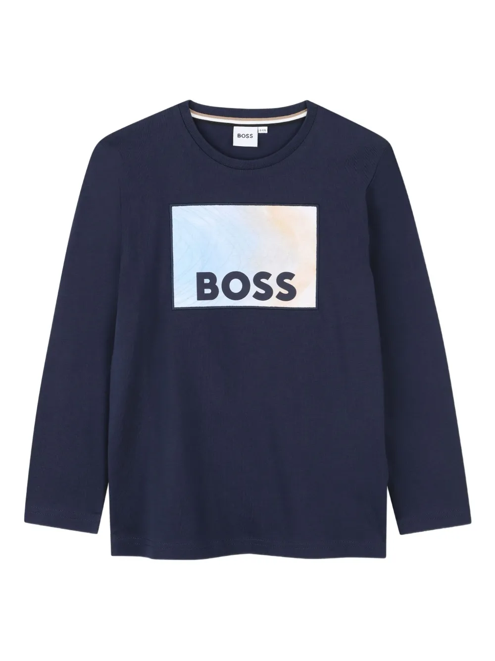 BOSS Kidswear logo-print long-sleeve T-shirt | Blue | Image 1