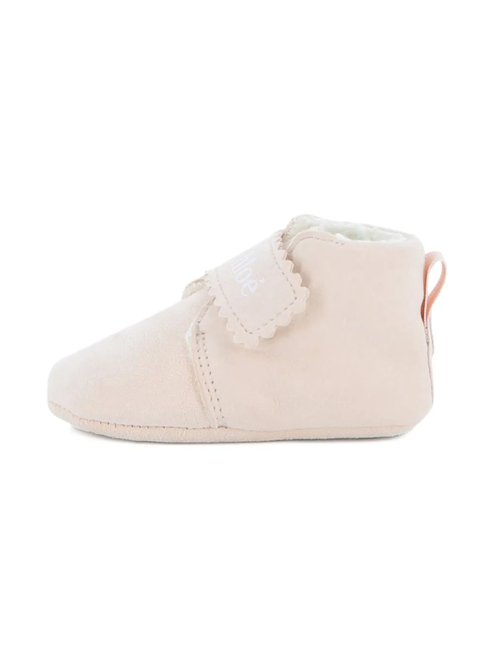Chloé Scalloped-edge Booties In Neutral