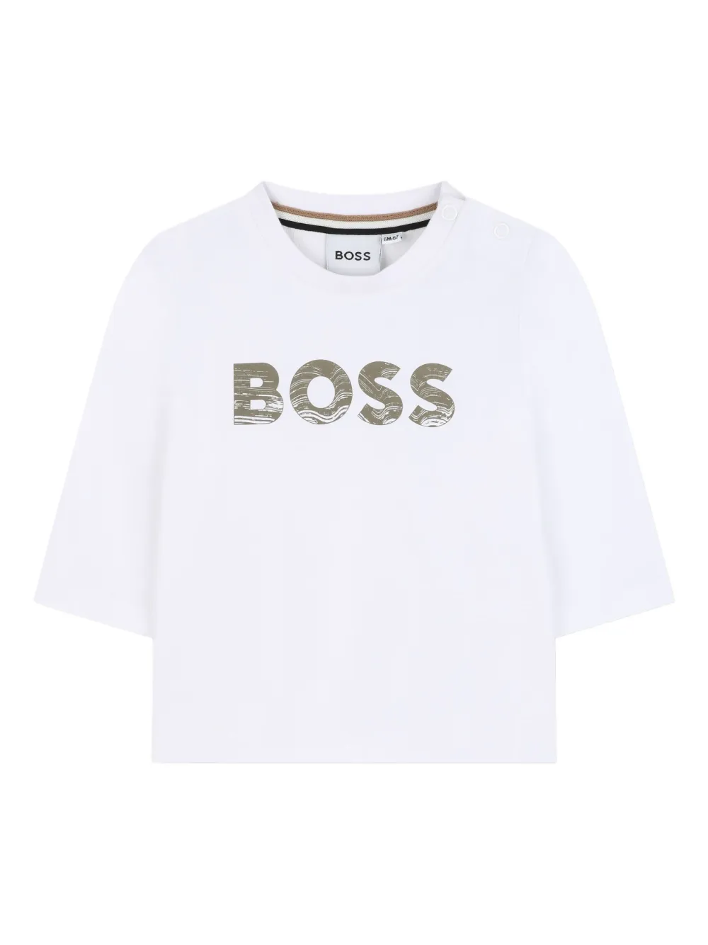 BOSS Kidswear T-shirt met logoprint Wit