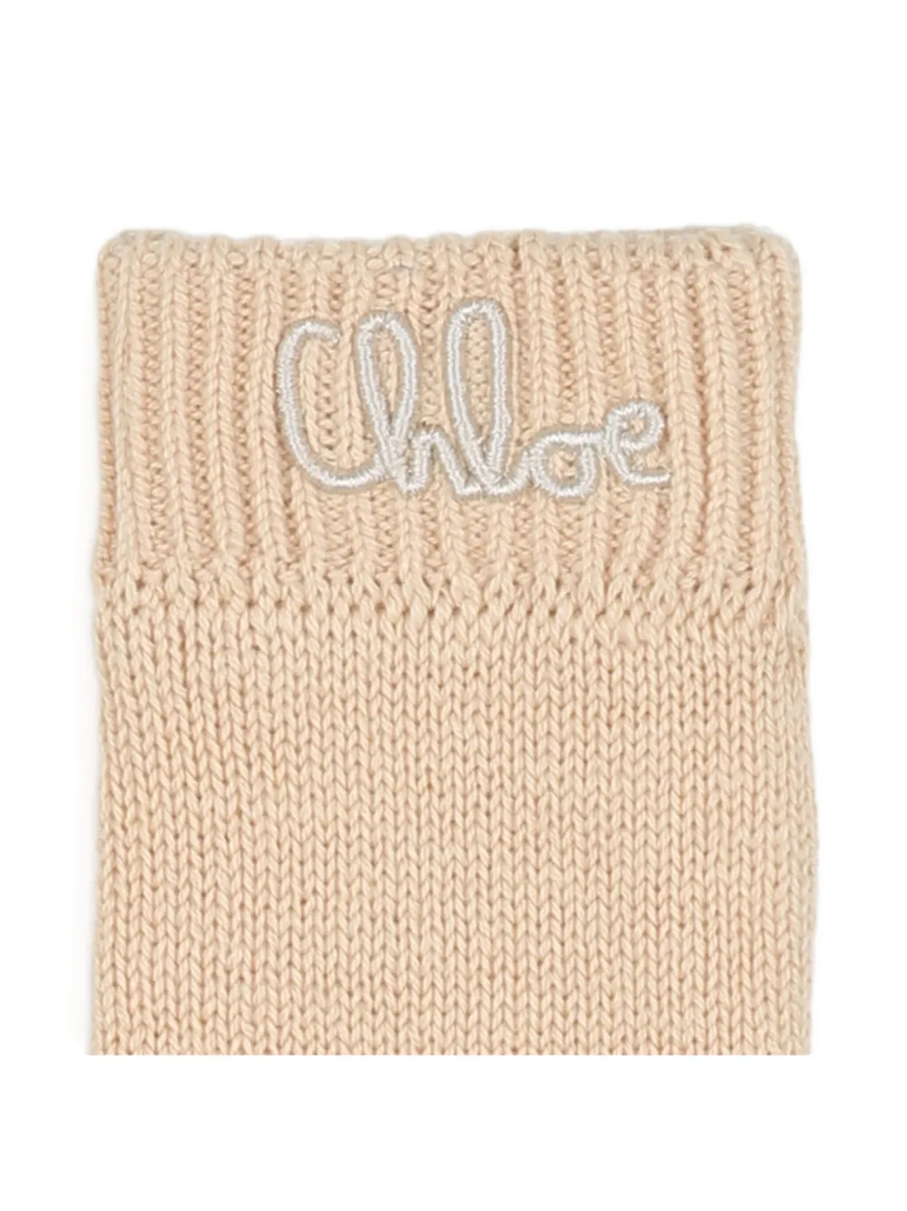 Chloé Kids Handschoenen met geborduurd logo Beige