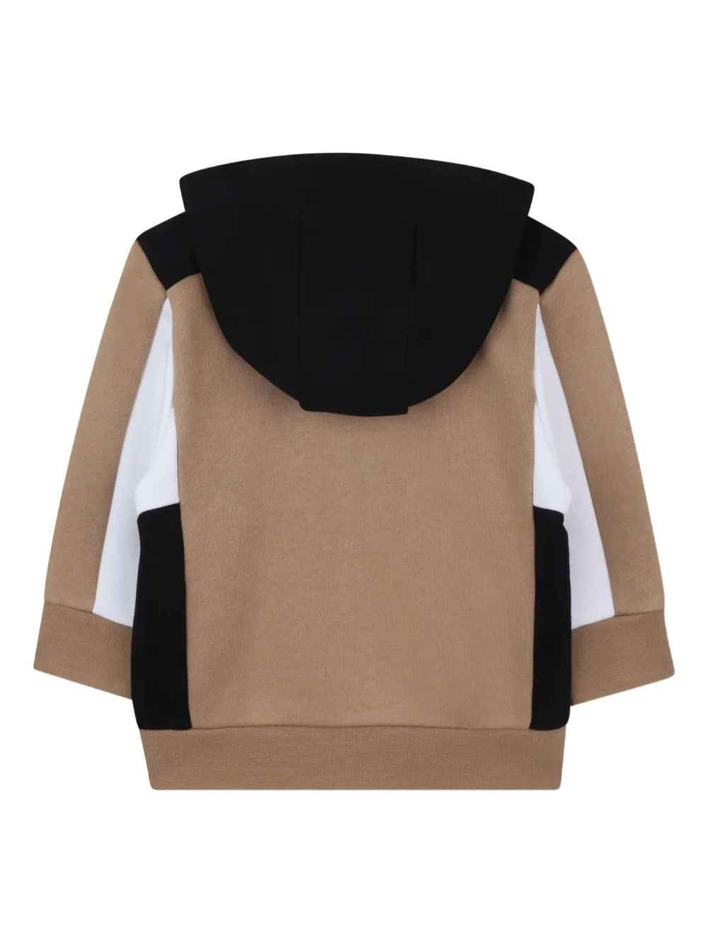 BOSS Kidswear Hoodie met colourblocking Bruin