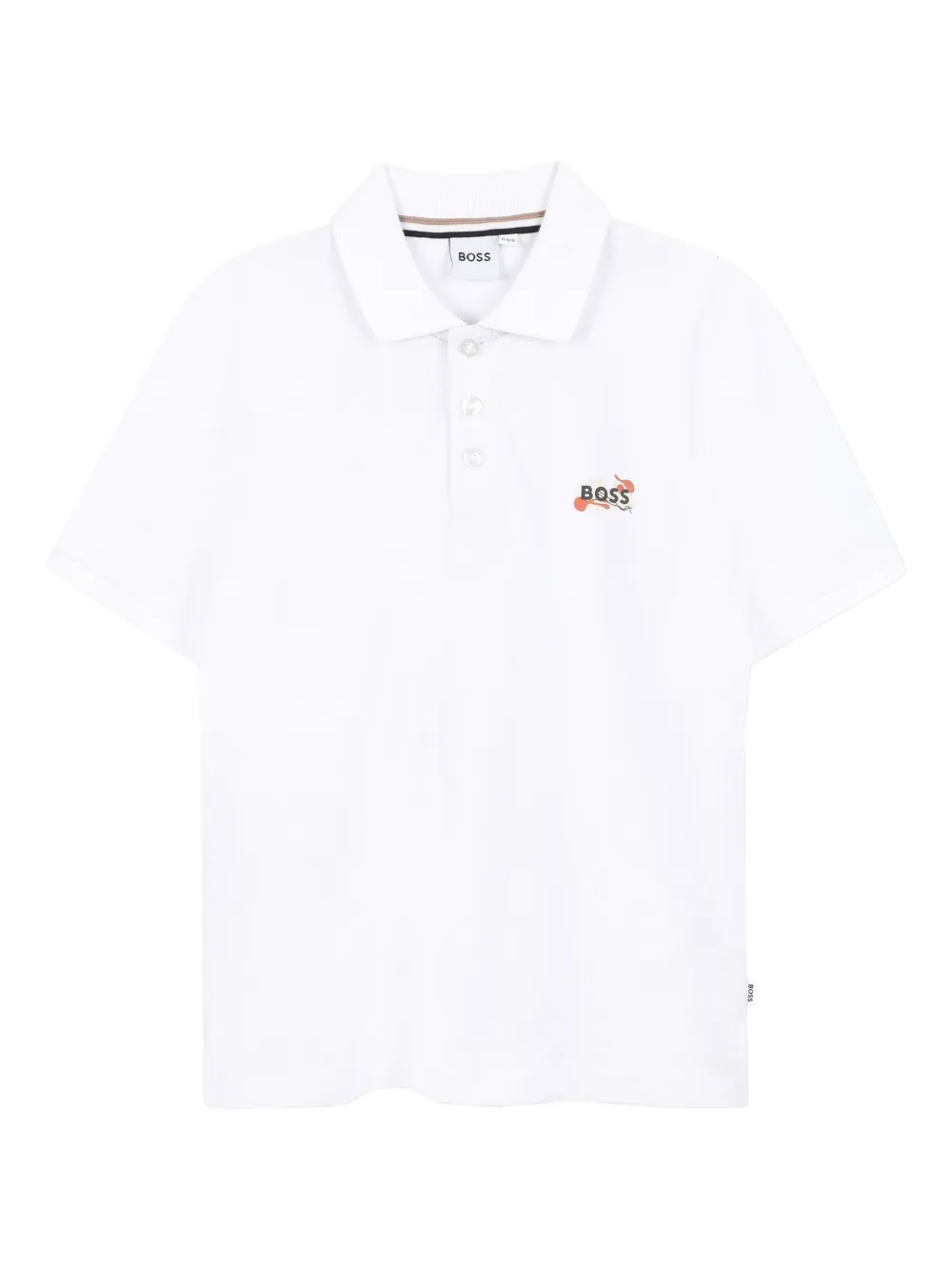 BOSS Kidswear Poloshirt met geborduurd logo Wit