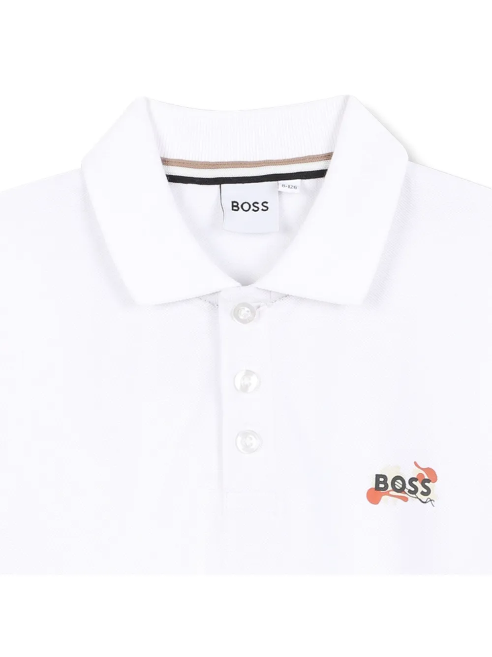 BOSS Kidswear Poloshirt met geborduurd logo Wit