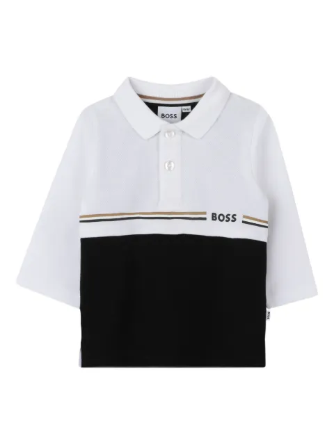 BOSS Kidswear colour-block polo shirt