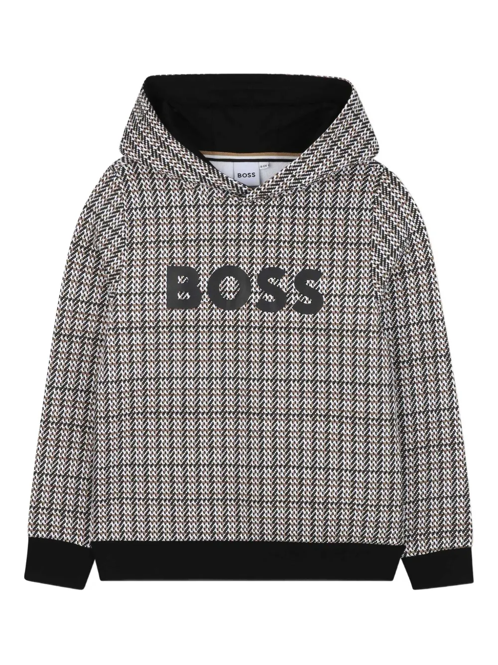 BOSS Kidswear Hoodie met geborduurd logo Zwart