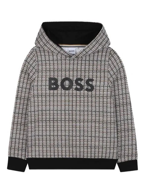 BOSS Kidswear logo-embroidered hoodie