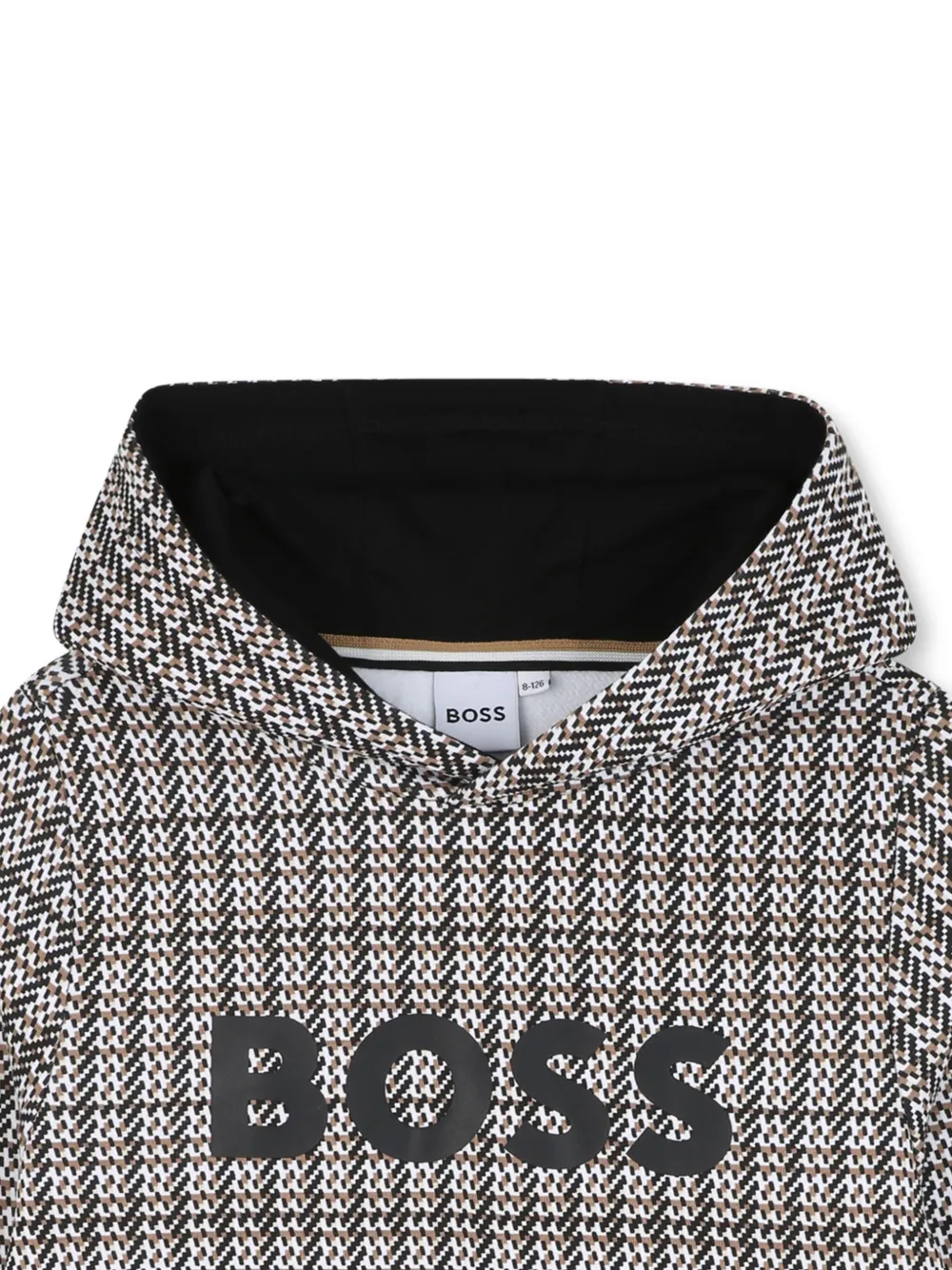 BOSS Kidswear Hoodie met geborduurd logo Zwart