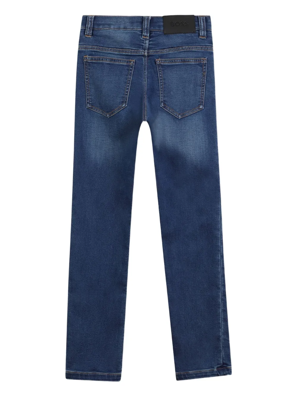 BOSS Kidswear Jeans met logopatch Blauw