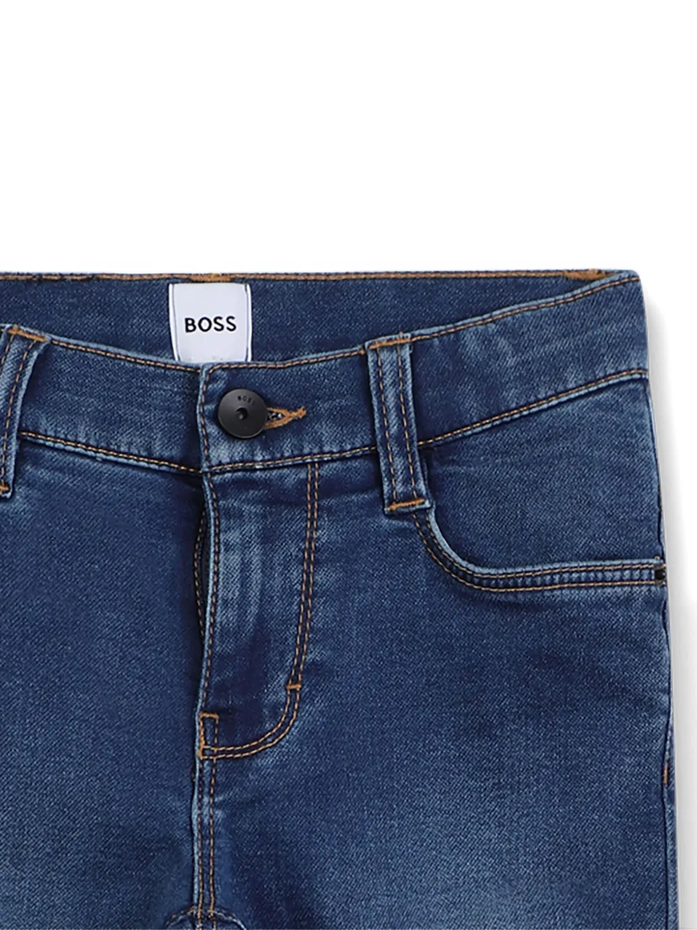 BOSS Kidswear Jeans met logopatch Blauw