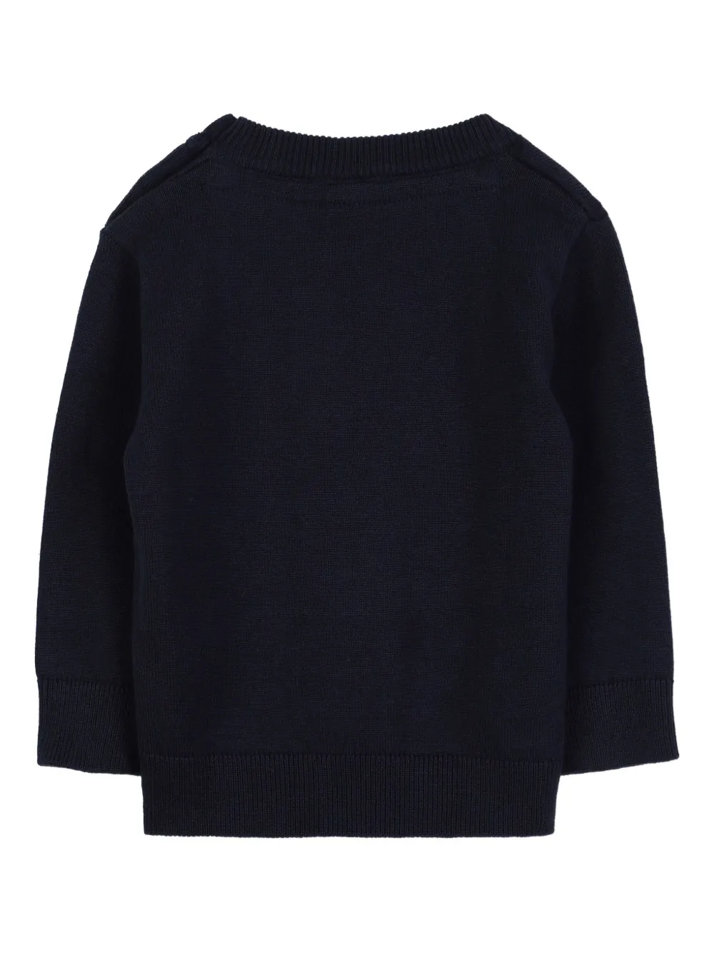 BOSS Kidswear Trui met geborduurd logo en ronde hals Blauw