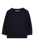 BOSS Kidswear embroidered logo crew neck sweater - Blue