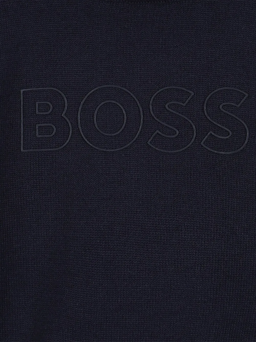 BOSS Kidswear Trui met geborduurd logo en ronde hals Blauw