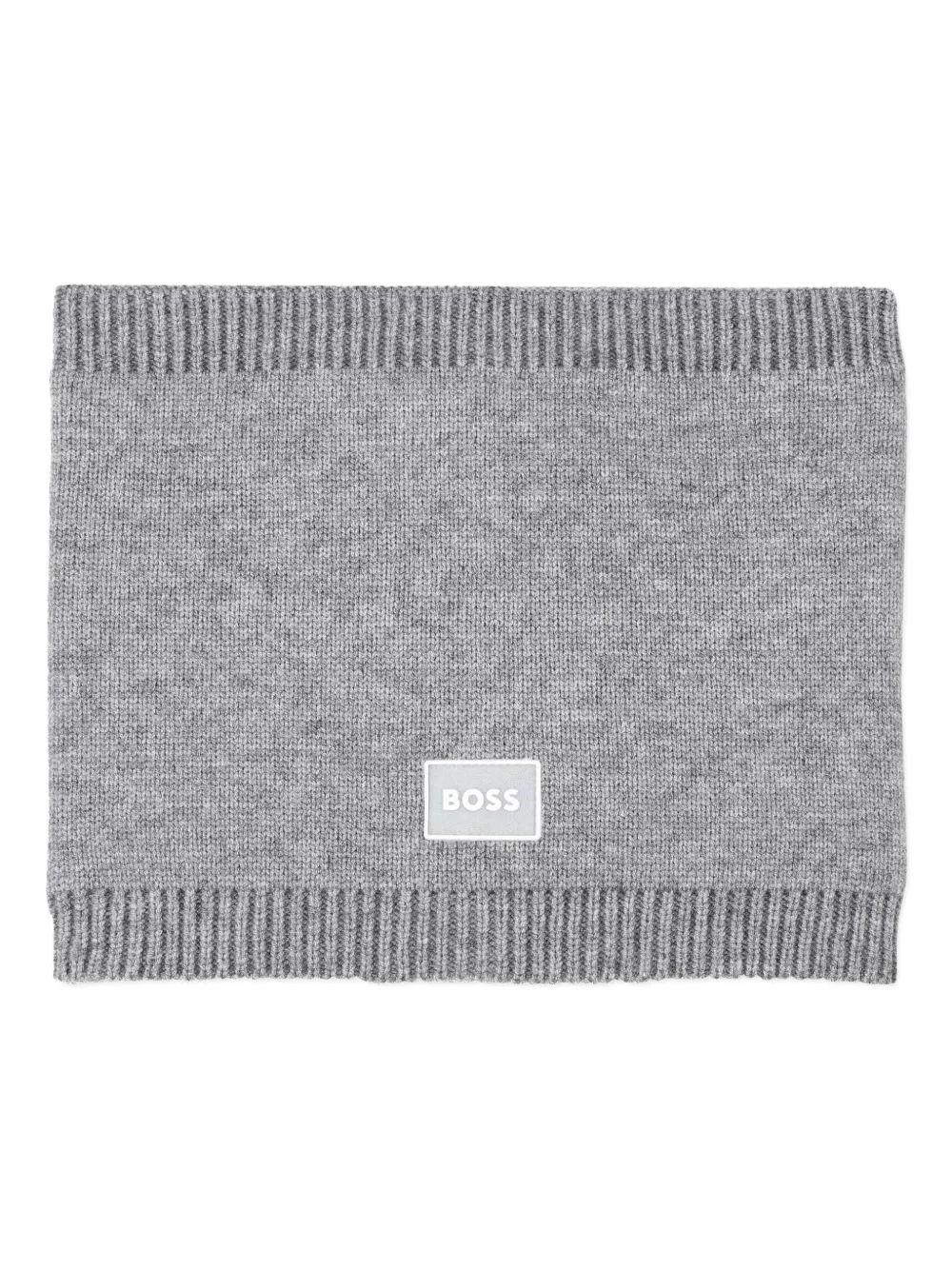 BOSS Kidswear Ribgebreide nekwarmer Grijs