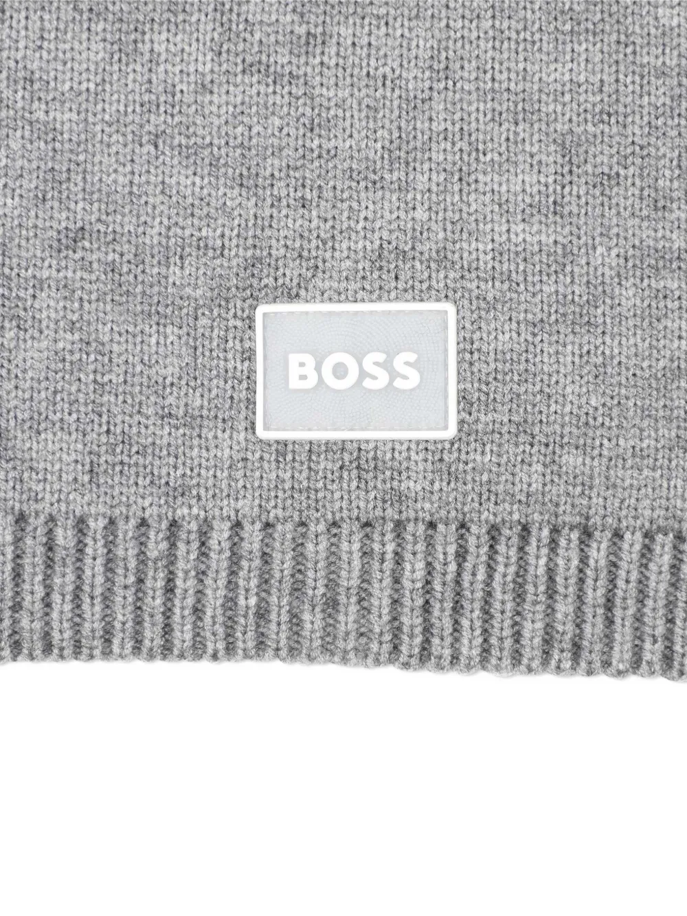 BOSS Kidswear Ribgebreide nekwarmer Grijs