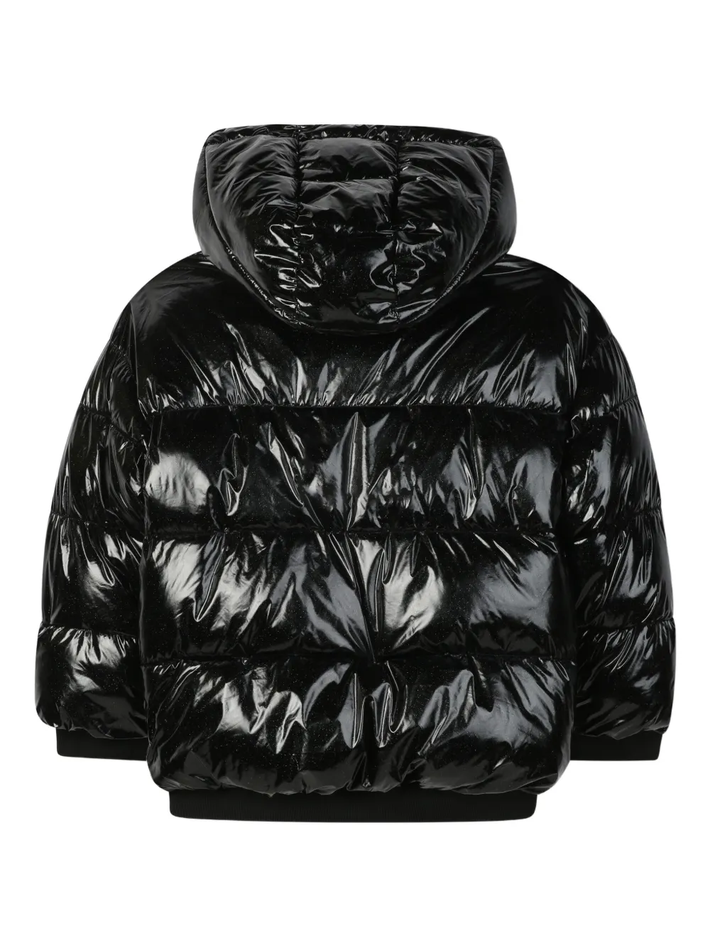 Karl Lagerfeld Glossy Puffer Jacket In Black