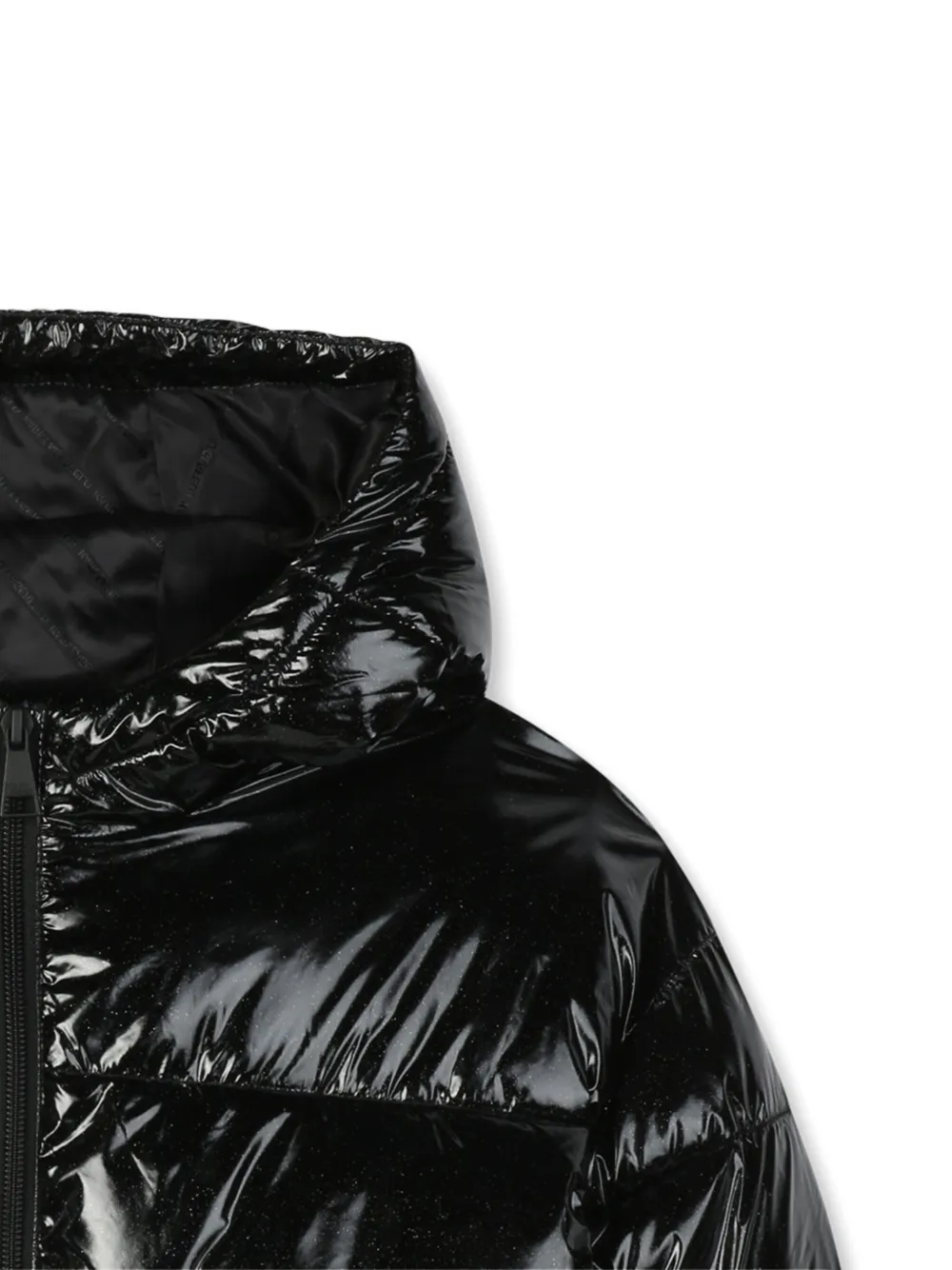 Karl Lagerfeld Glossy Puffer Jacket In Black