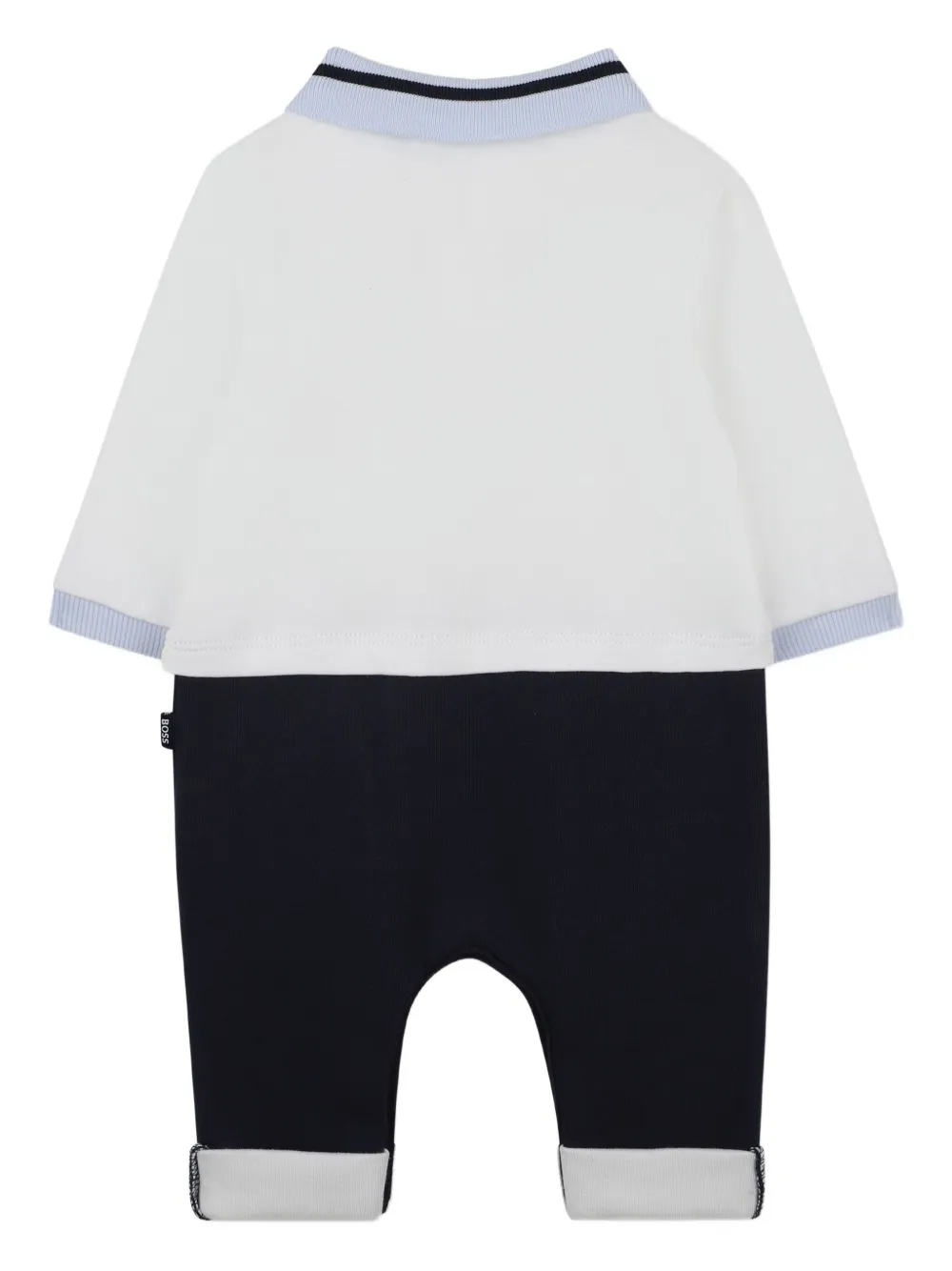 BOSS Kidswear Tweekleurige romper met polokraag Beige