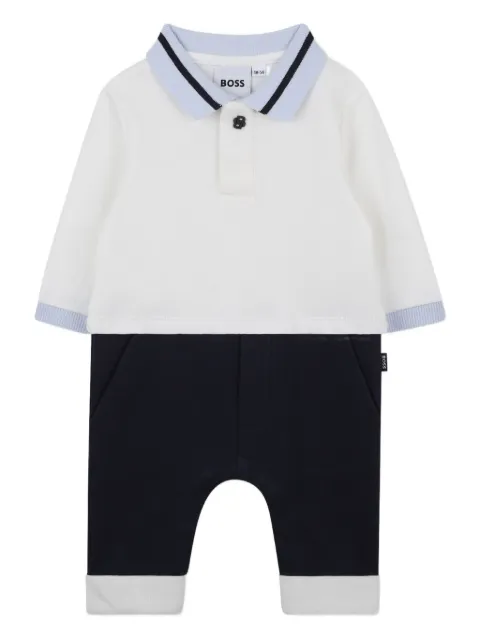 BOSS Kidswear polo领双色连体衣