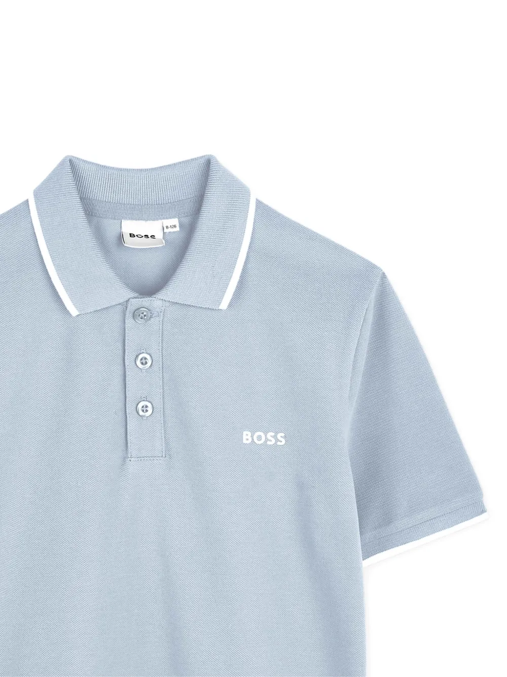 BOSS Kidswear Poloshirt met afwerking Blauw