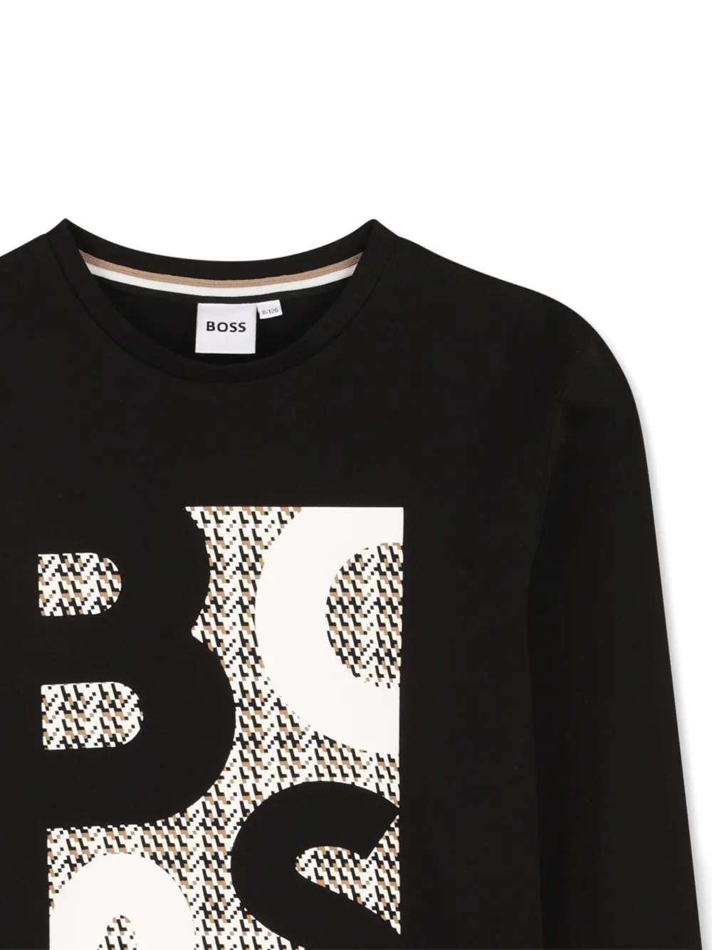 BOSS Kidswear graphic-print long-sleeve T-shirt Zwart